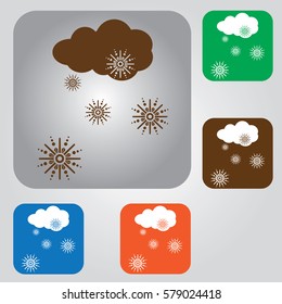 Snowing Icon. Weather icon clipart snow flakes. 