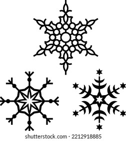 Snowing isolated vector Silhouettes on white Background 