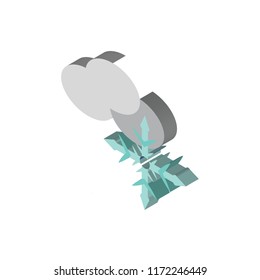 Snowing isometric left top view 3D icon