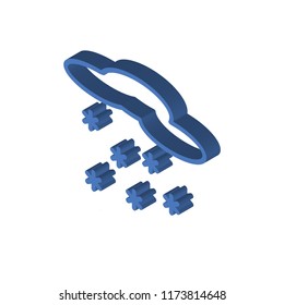 Snowing isometric left top view 3D icon