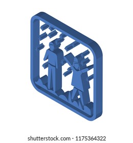 Snowing isometric left top view 3D icon