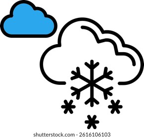 Snowing Line Filled Vector Icon Design