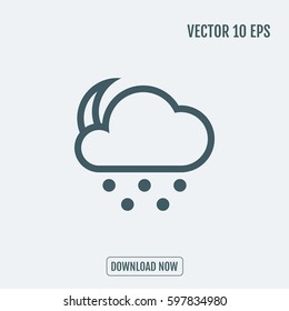 snowing night moon vector icon weather forecast