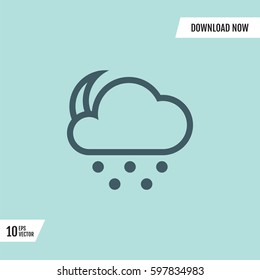 snowing night moon vector icon weather forecast