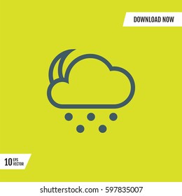 snowing night moon vector icon weather forecast