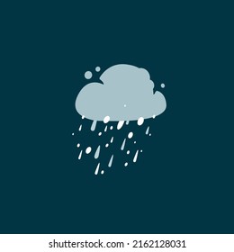 Snowing With Rain Weather Condition. Cloud with rain and snow, flat design icon on isolated background.