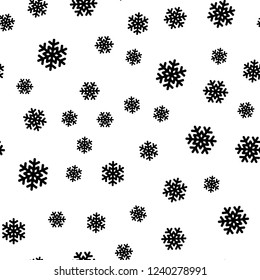 It is snowing. Seamless pattern of snowflakes. Christmas or winter theme vector background.