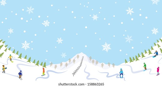 Snowing Ski slope