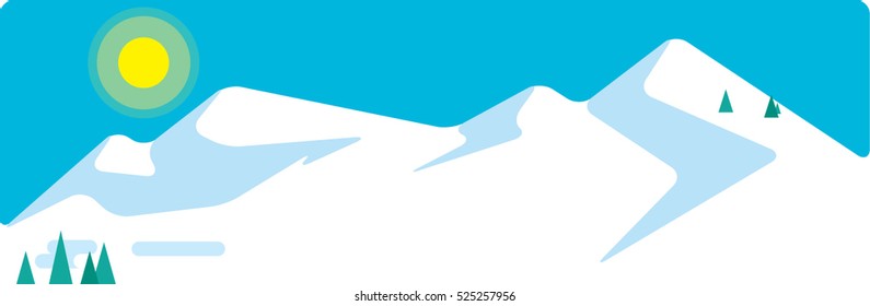 Snowing skiing mountains background. Vector illustration. Winter landscape. suitable for banners, web design, card, flyers, poster.