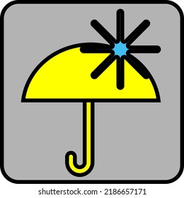 Snowing with umbrella, illustration, vector on a white background.
