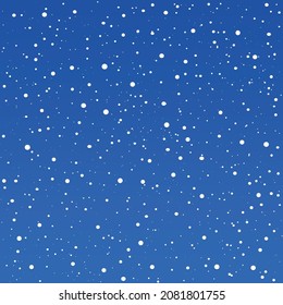 Vector de nieve con fondo azul. Vector de nevadas de invierno.