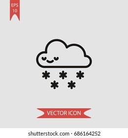 Snowing vector icon, illustration symbol
