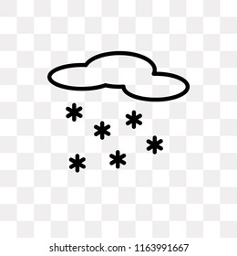 Snowing vector icon isolated on transparent background, Snowing logo concept