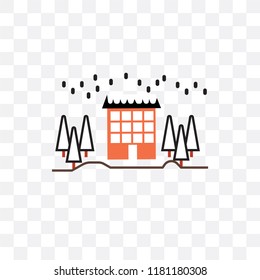 Snowing vector icon isolated on transparent background, Snowing logo concept