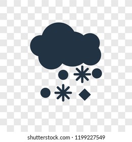 Snowing vector icon isolated on transparent background, Snowing transparency logo concept