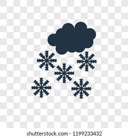 Snowing vector icon isolated on transparent background, Snowing transparency logo concept
