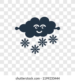 Snowing vector icon isolated on transparent background, Snowing transparency logo concept