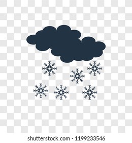 Snowing vector icon isolated on transparent background, Snowing transparency logo concept