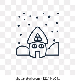 Snowing vector outline icon isolated on transparent background, high quality linear Snowing transparency concept can be used web and mobile
