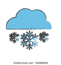 snowing weather related icon image vector illustration design 