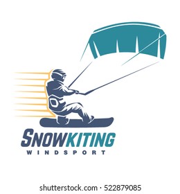 Snowkiting. Sport Emblem