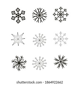 snowlake vector elements for happy new year design