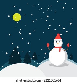 Snowman and background star Christmas 