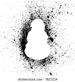 Snowman or balloon thick to coarse spatter border or grunge frame vector
