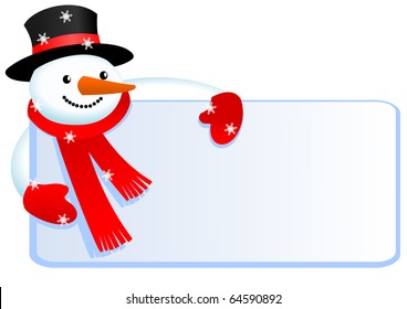 snowman with banner