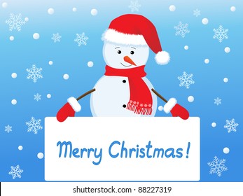 snowman  with banner