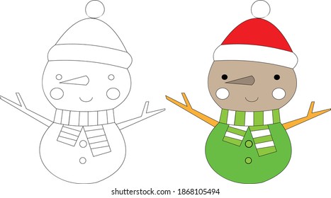 Snowman to be colored suitable for early childhood