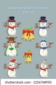 Snowman & Bell christmas set