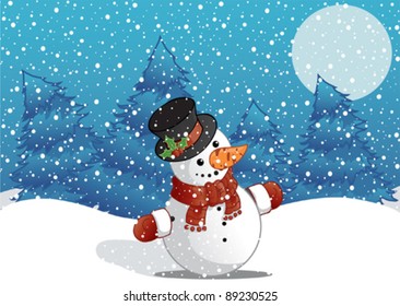 Snowman with the black cylinder