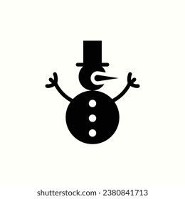 snowman black icon, isolated icon in light background, perfect for website, blog, logo, graphic design, social media, UI, mobile app