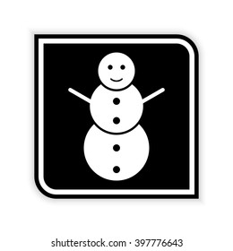 snowman  - black vector icon