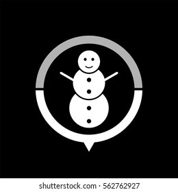 snowman  - black vector icon
