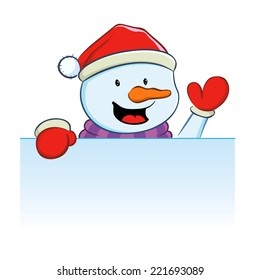 Snowman with blank sign