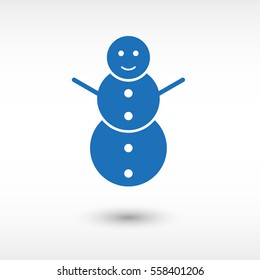snowman -  blue vector icon