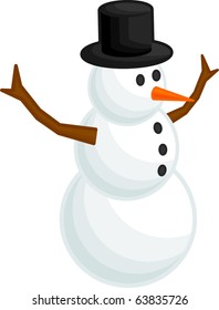 Schneemann mit Ästen