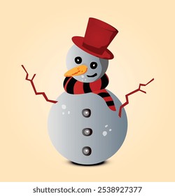 Snowman brings a touch of whimsy to your winter decor. snow man vector illustration