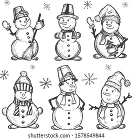 Snowman Drawing Images Stock Photos Vectors Shutterstock