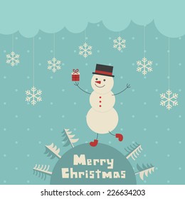 snowman card design. vector illustration