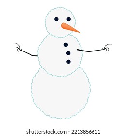snowman with carrots and buttons