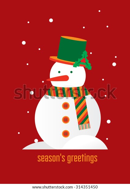 Snowman Cartoon Character Design Fun Cute Stock Vector Royalty Free