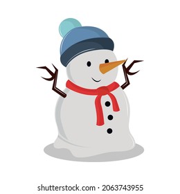 snowman cartoon character icon isolated