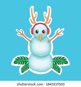 Snowman cartoon character illustration good for christmas event