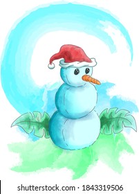Snowman cartoon character illustration good for christmas event