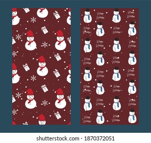 snowman cartoon character seamless pattern for background, cover and wrapping paper