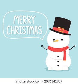 Snowman cartoon. Christmas design. Vector flat design.