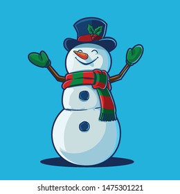 snowman cartoon cute for christmas